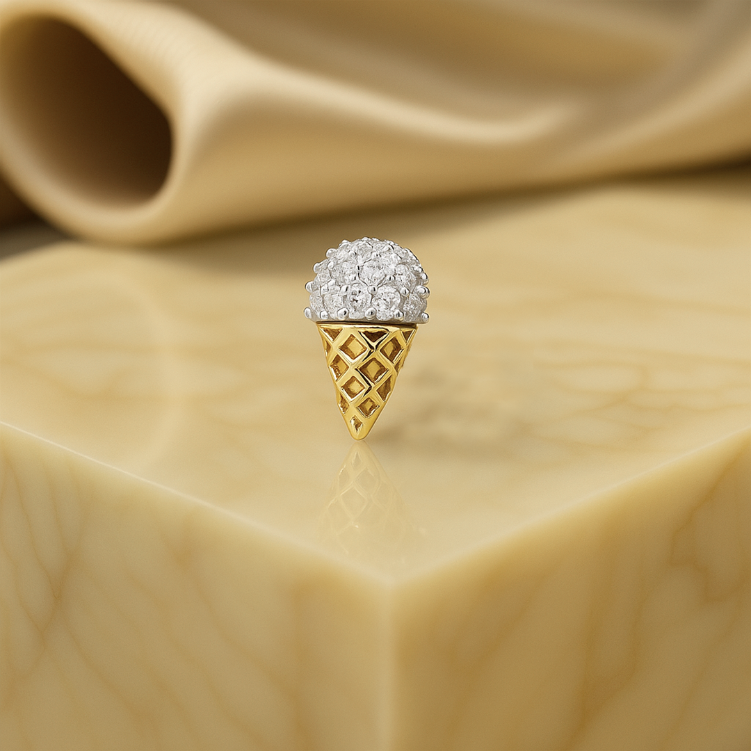Ice Cream Cone Diamond Piercing