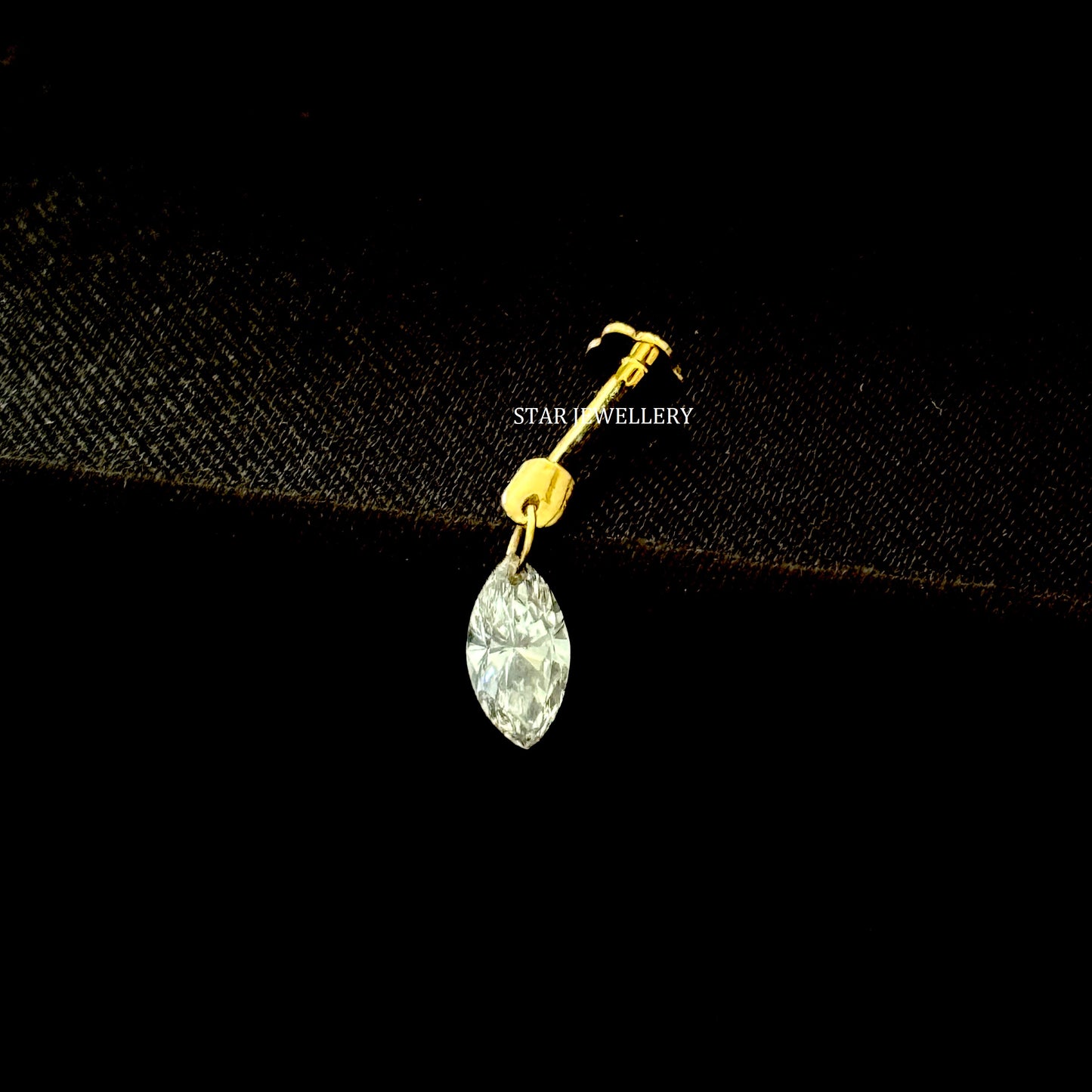Floating Marquise Diamond Stud Earring