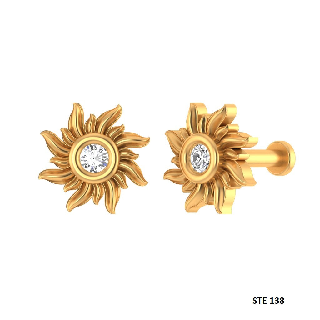Genuine Natural Diamond Sun Piercing