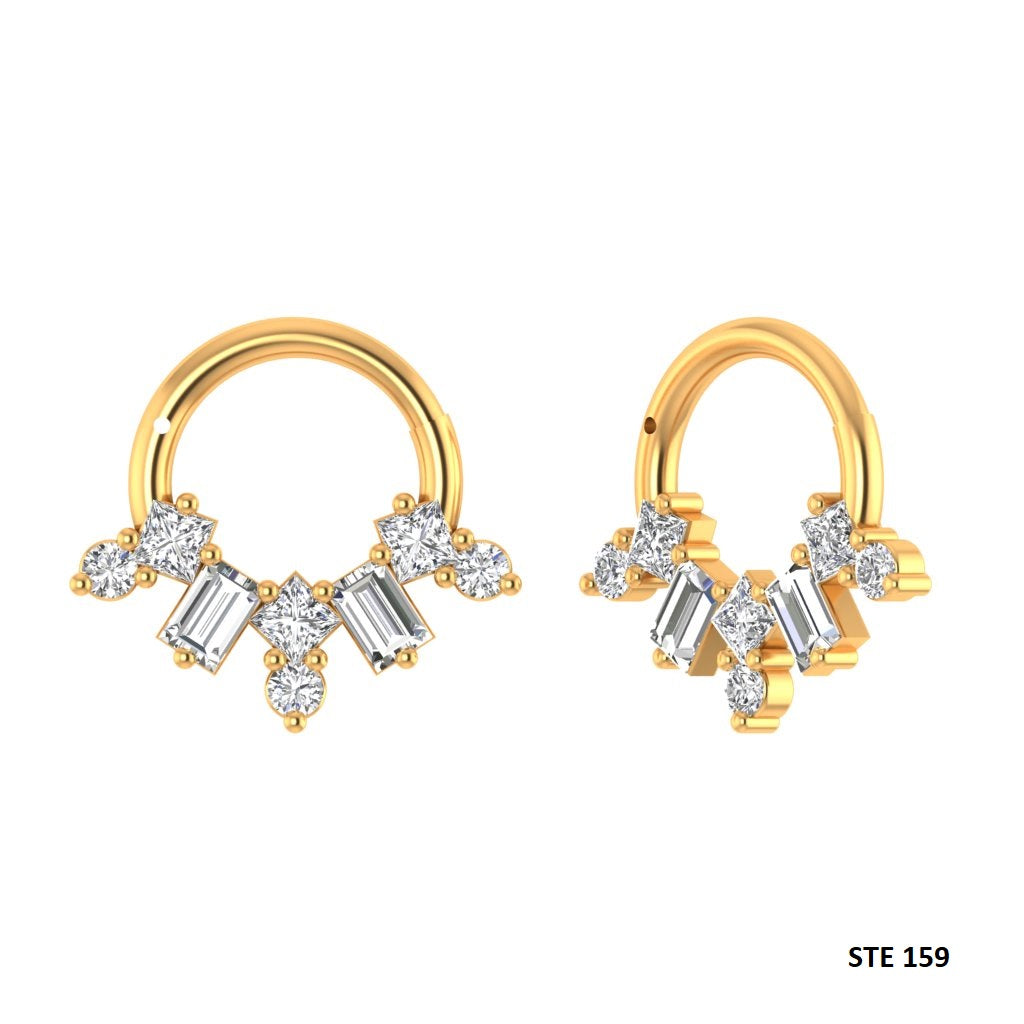 Multi Stone Diamond Septum Clicker