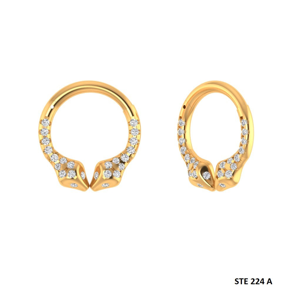 Natural Diamond Dual Snake Septum Piercing