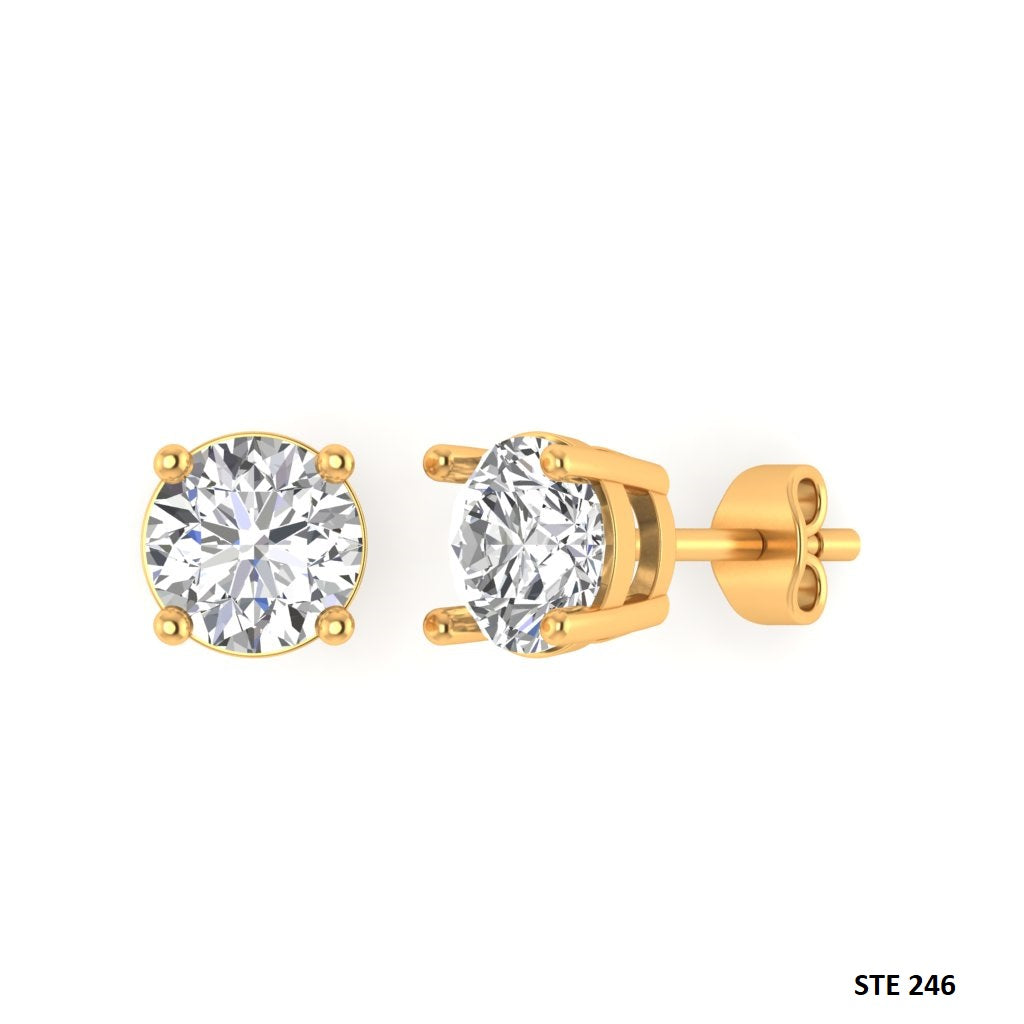 1.00 Ct Solitaire Moissanite Stud Earring