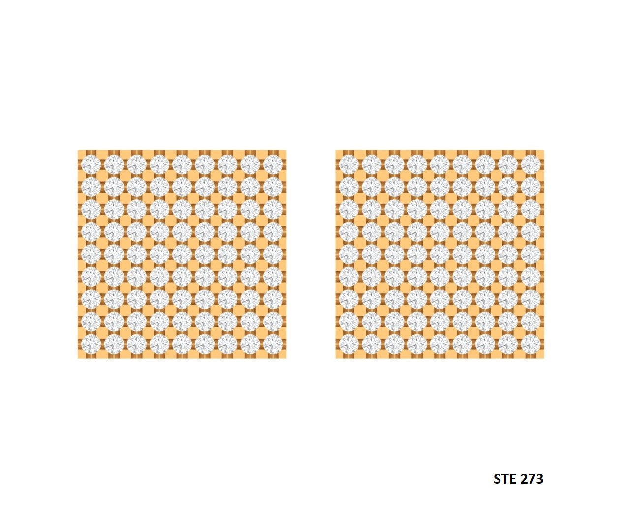 Unisex Pave Diamond Set Square Earrings