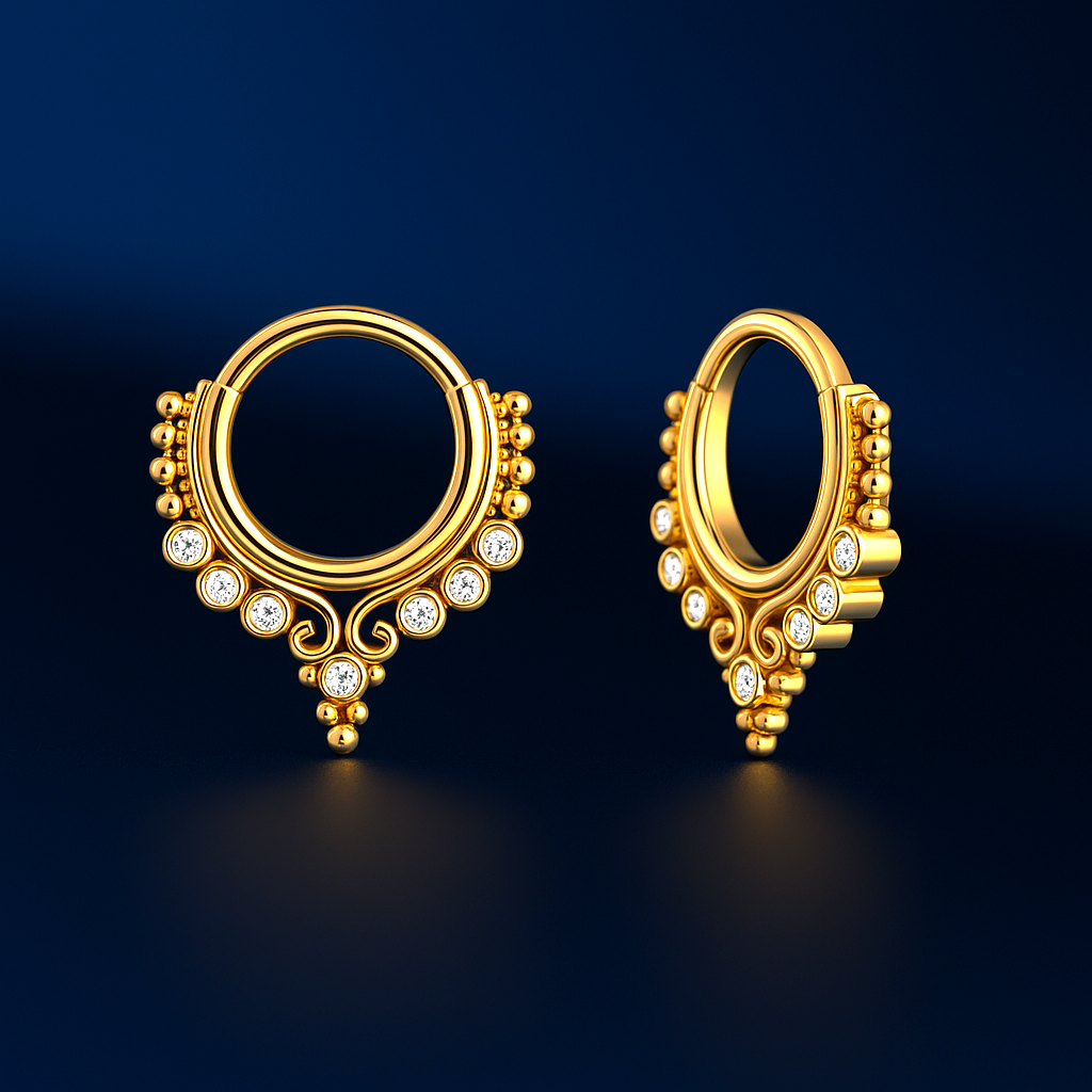 Bezel Set Diamond Daith Clicker