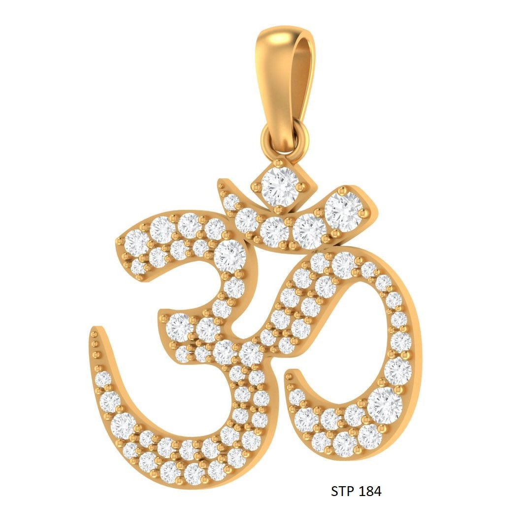 Solid Gold OM Yoga Pendant