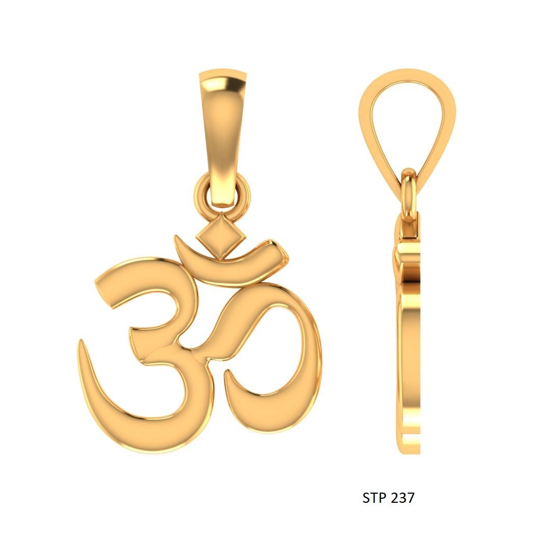 Solid Gold OM Yoga Pendant