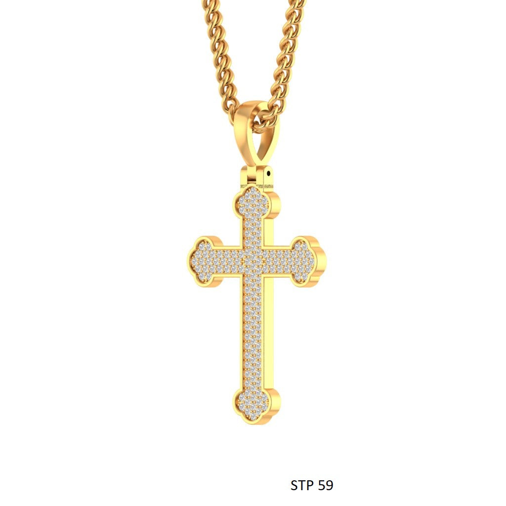 Delicate Natural Diamond Cross Pendant
