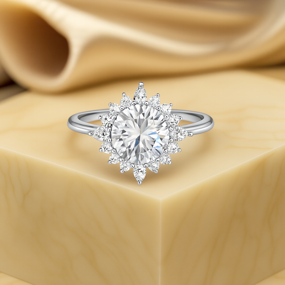 2.00 Ct IGI Certified Lab Grown Diamond Halo Engagement Ring