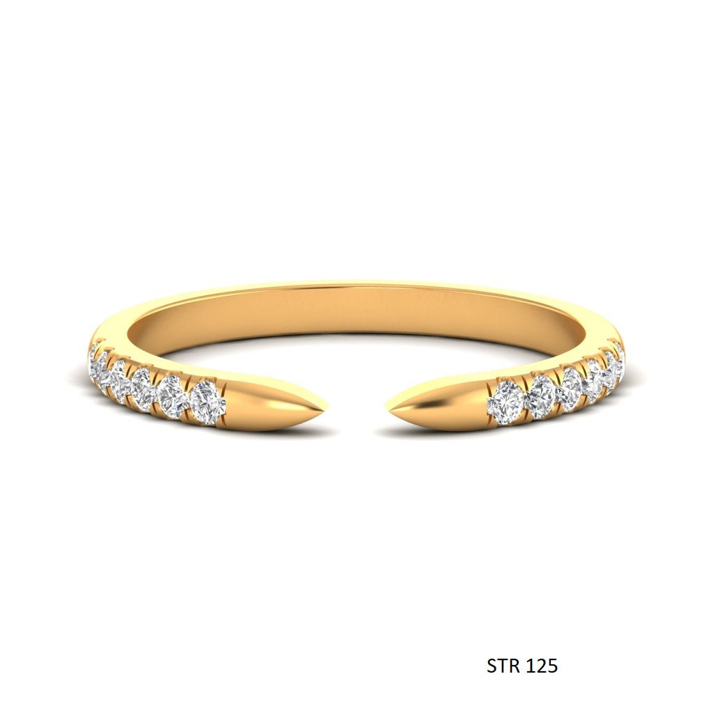 14K Solid Gold Pave Set Diamond Claw Ring