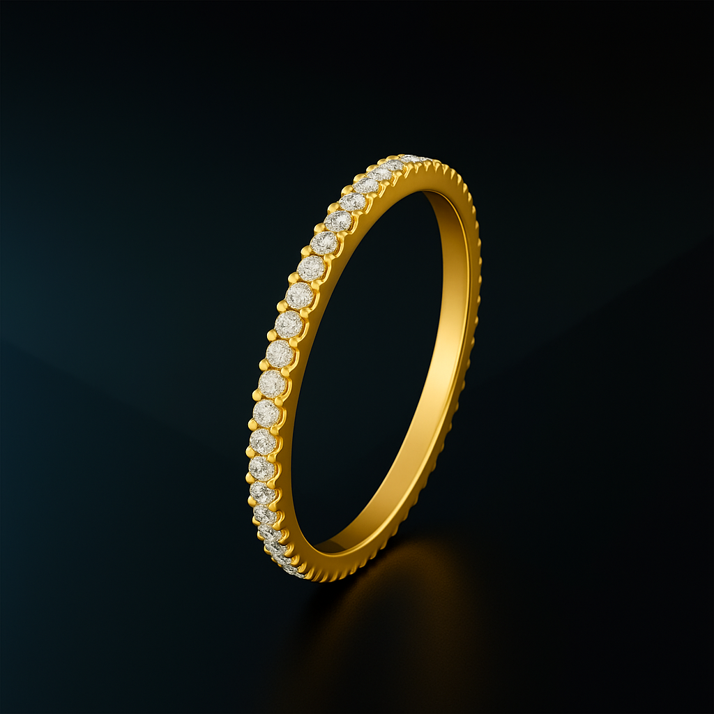 Micro Pave Set Diamond Eternity Band Ring