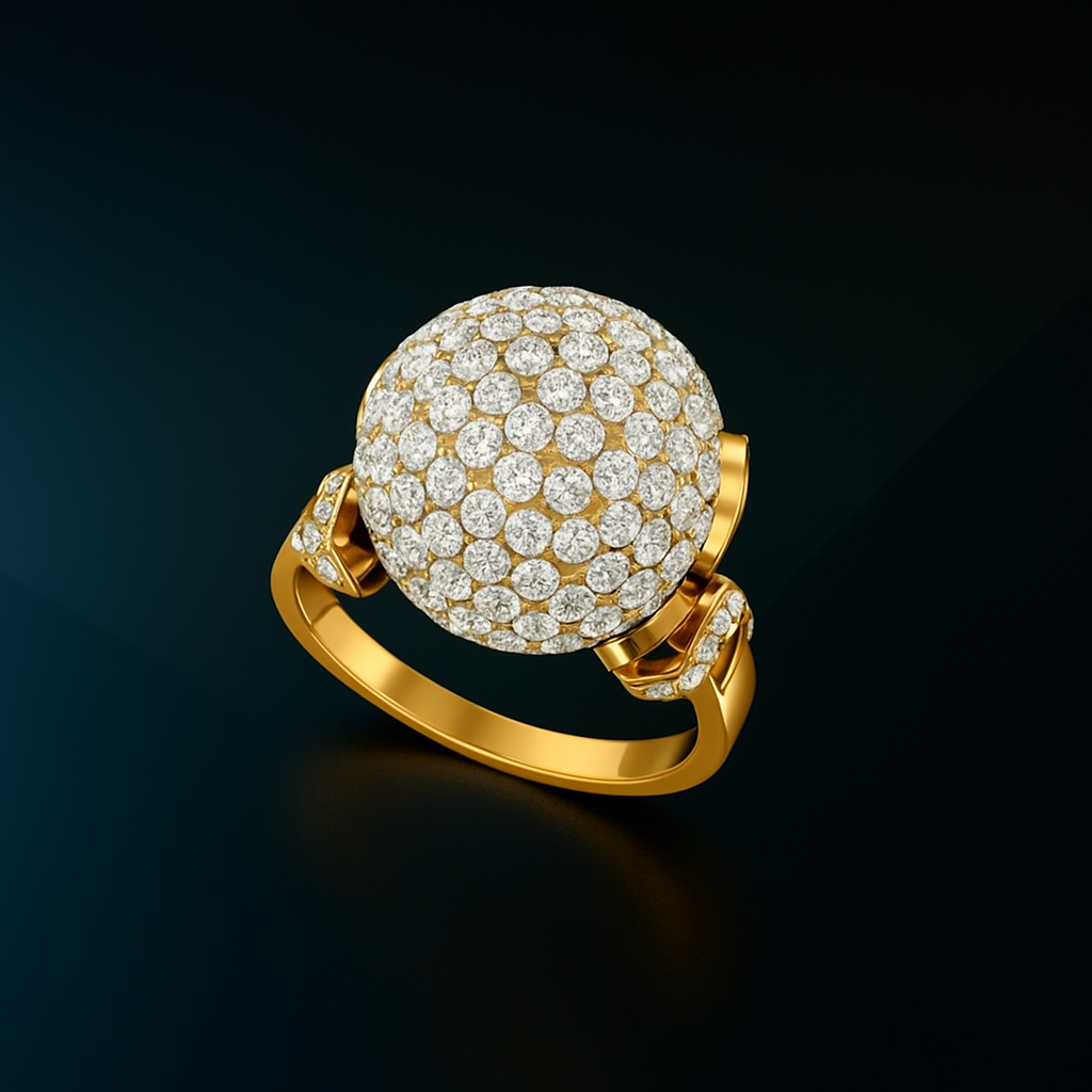 Pave Diamond Sphere Ring