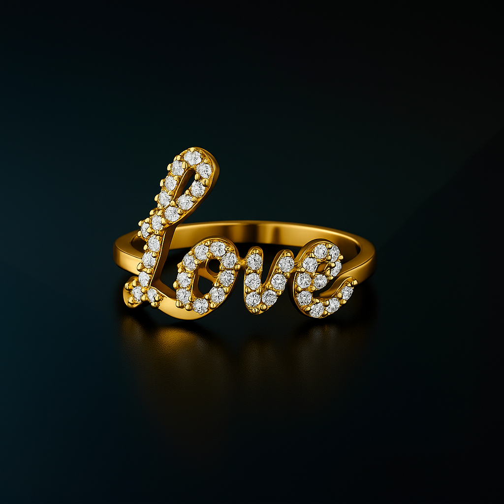 Natural Diamond LOVE Ring
