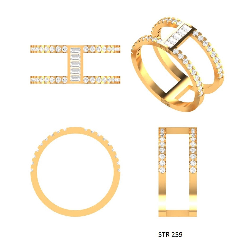 Baguette Diamond Dual Band Ring