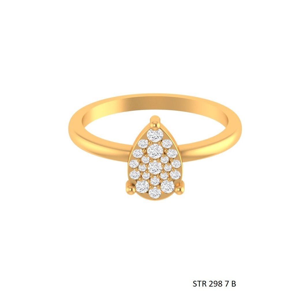 Pear Shape Diamond Cluster Wedding Proposal Ring