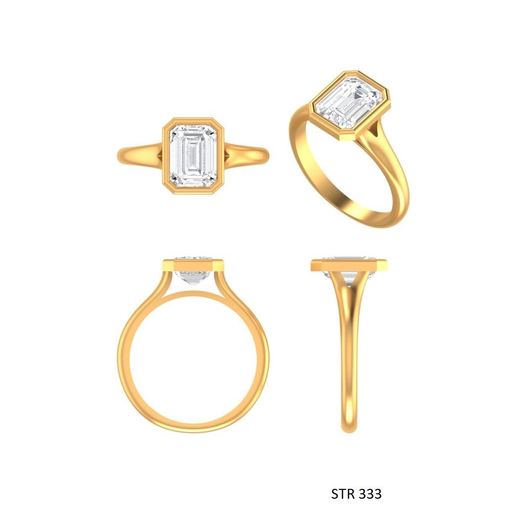 2.00 Ct Emerald Moissanite Proposal Ring