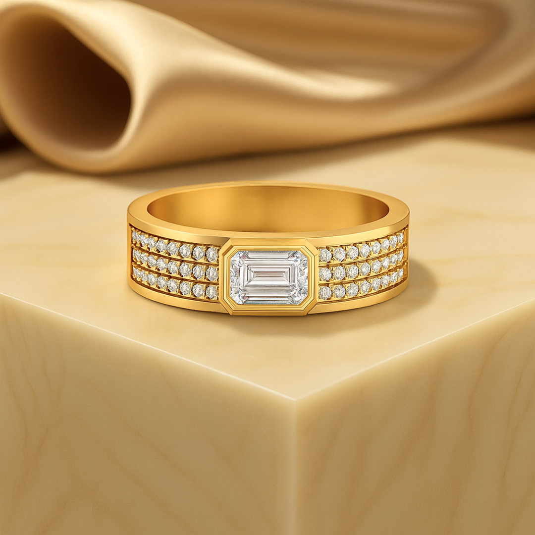 0.50 Ct Emerald Cut Lab Grown Diamond Engagement Ring