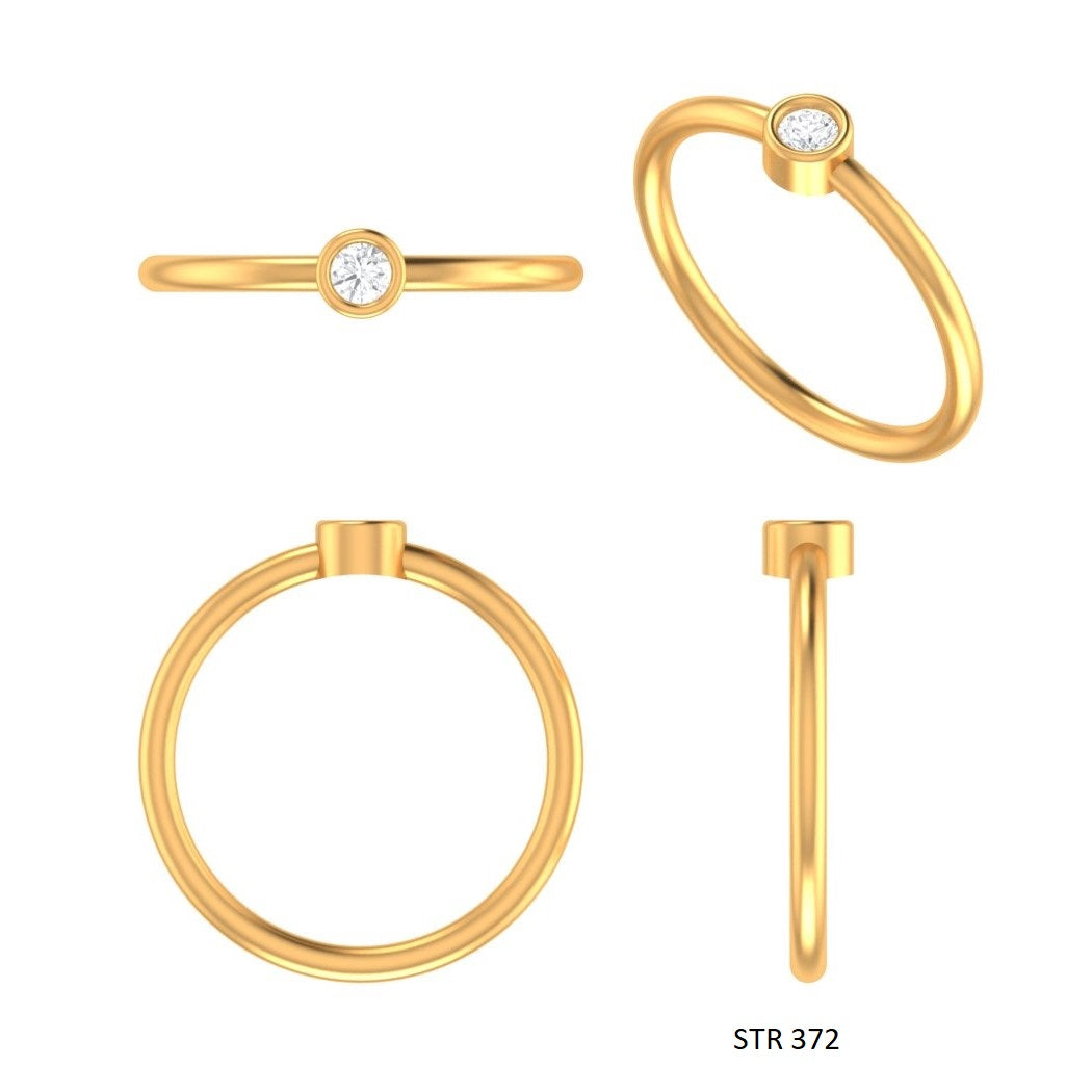 Minimalist Bezel Set Diamond Ring