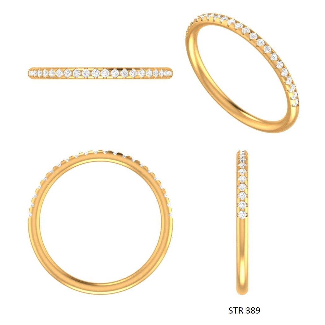 Minimalist Solid Gold Half Eternity Diamond Ring