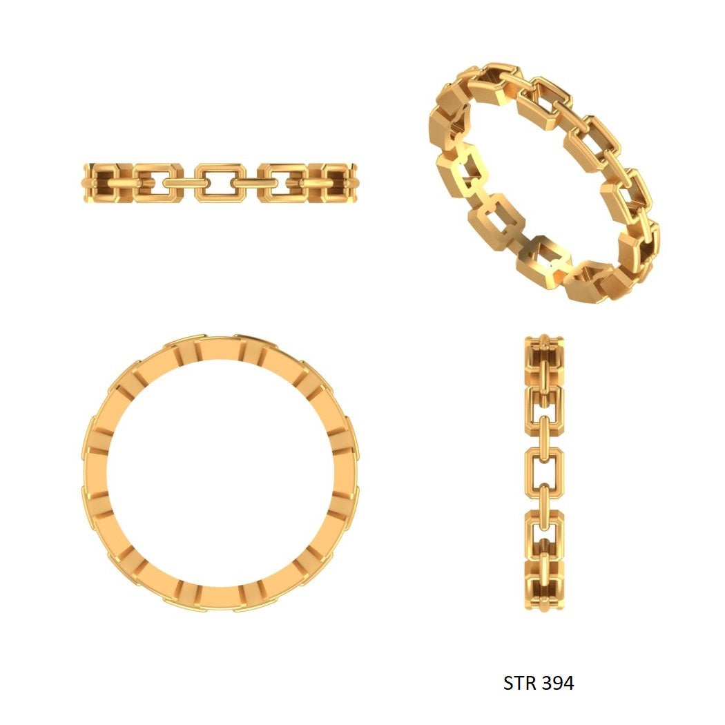 Everyday Wear Solid Gold Plain Link Ring