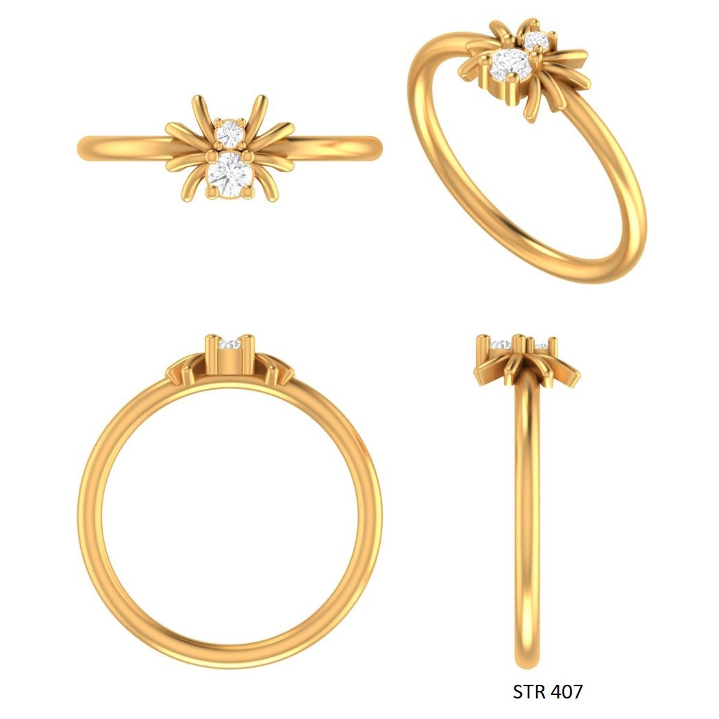 14K Solid Gold Lab Grown Diamond Spider Ring