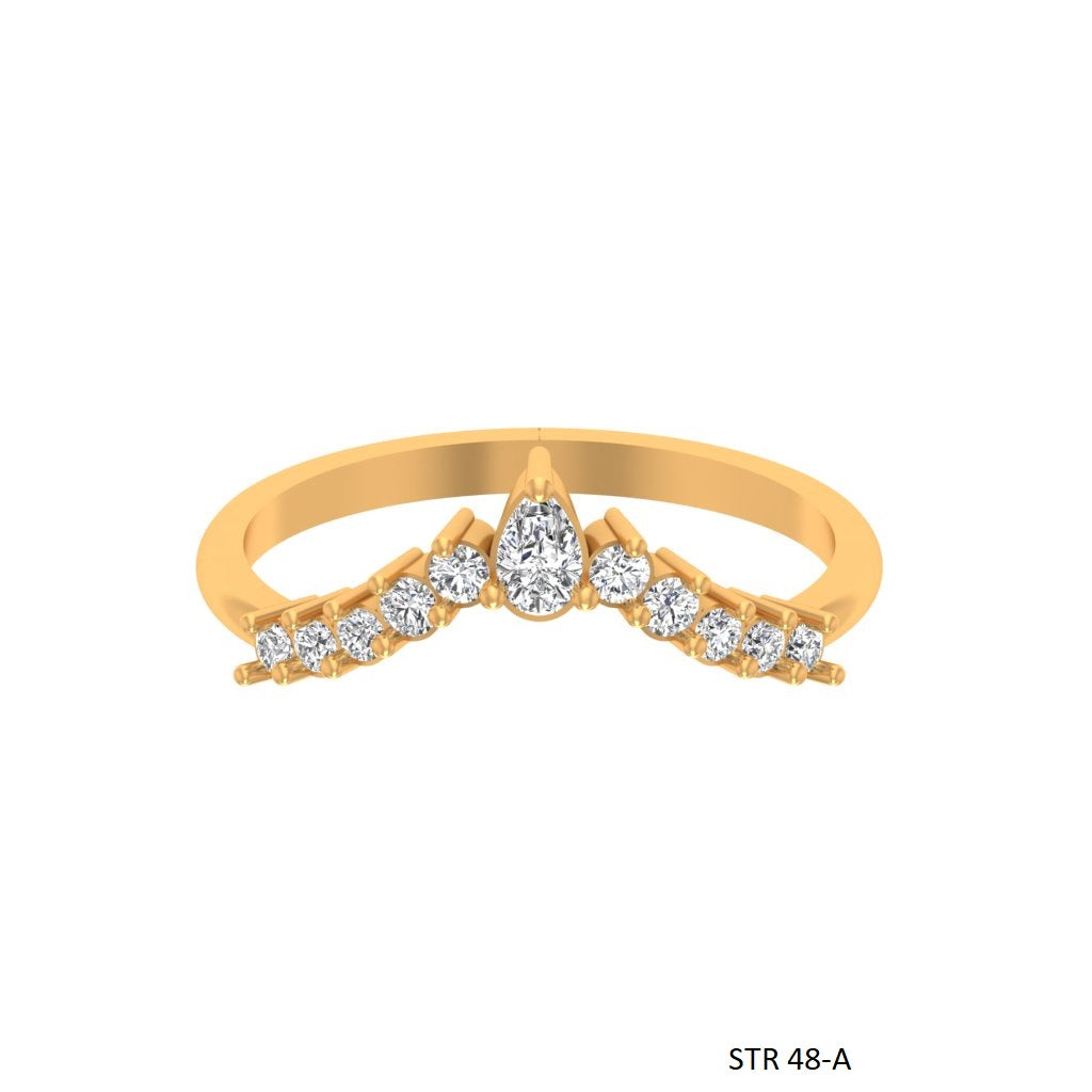 Colorless Moissanite Matching V Band Ring for Engagement Ring