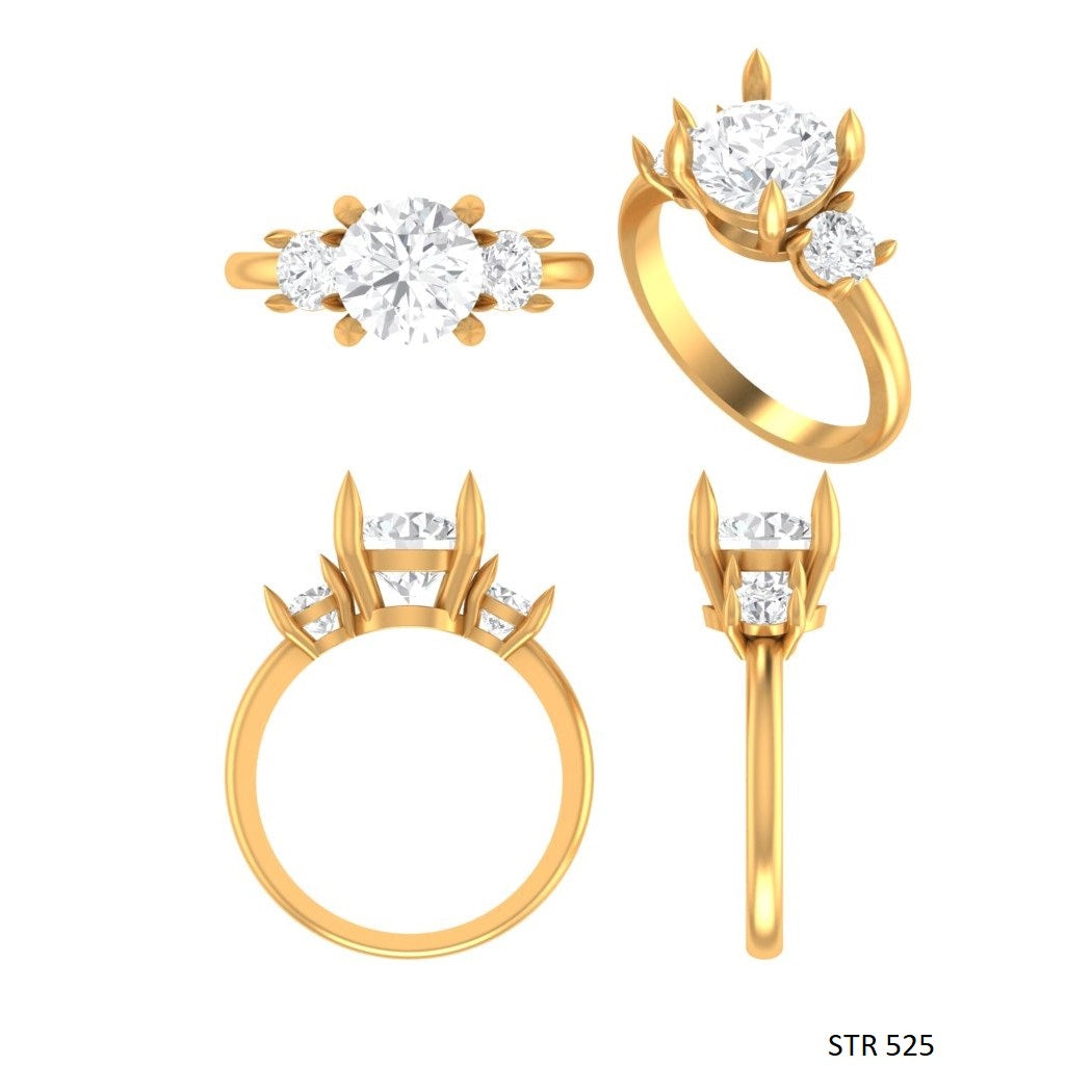 Three Stone MOISSANITE Engagement Ring