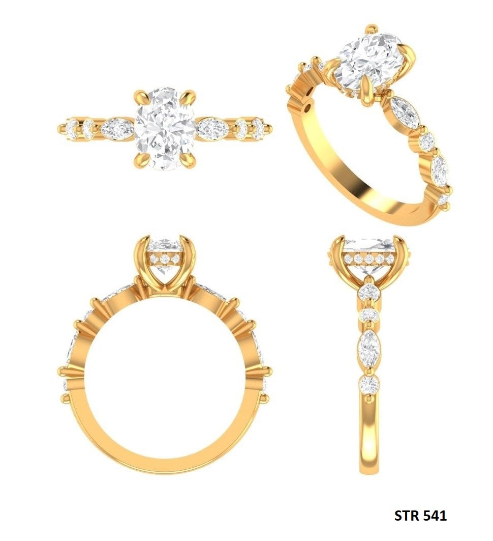 1.00 CT Oval Cut CVD Lab Grown Diamond Engagement Ring