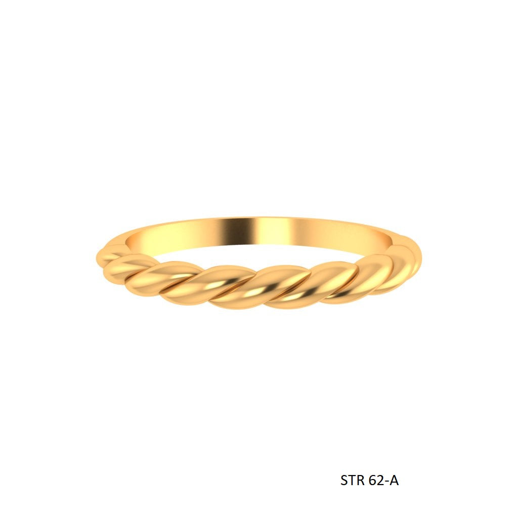 14K Solid Gold Twist Band Ring