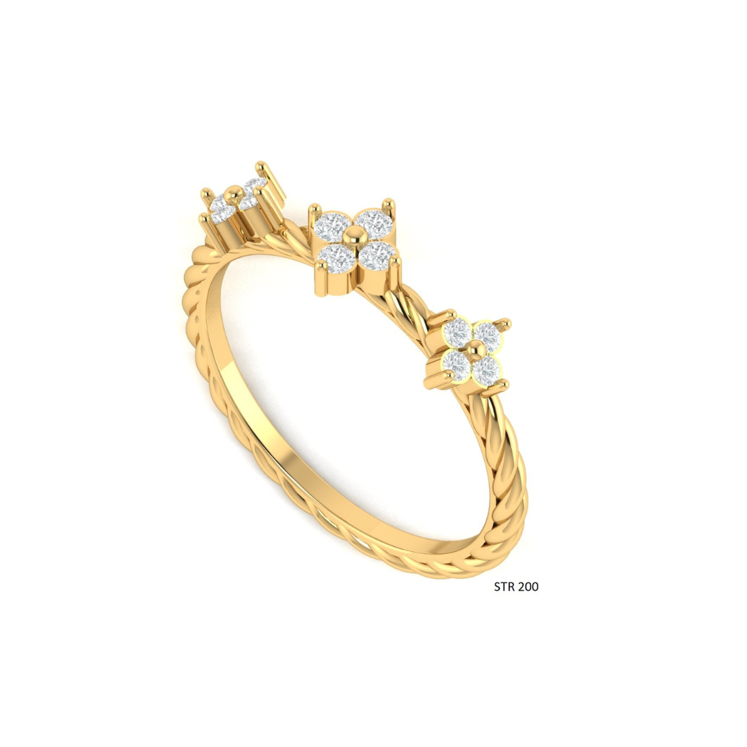 Four Stone Prong Set 14K Gold Ring