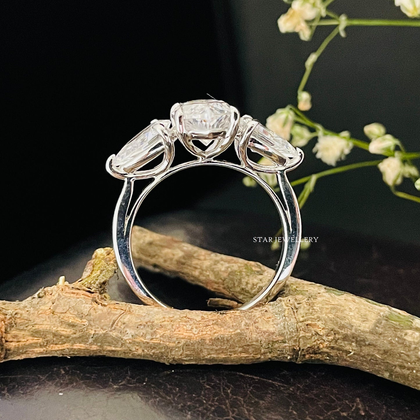 2.00 Ct Colorless Marquise Cut Moissanite Engagement Ring