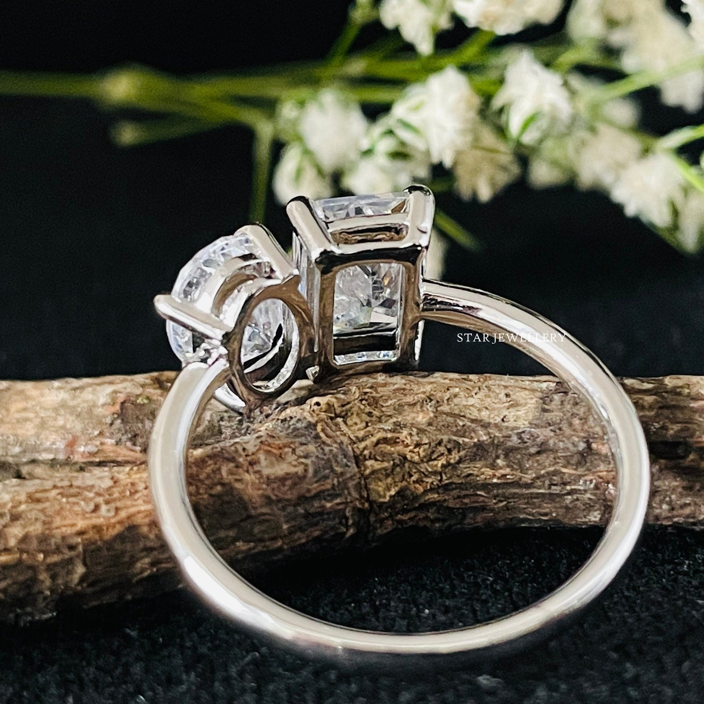 14K Solid Gold IGI Certified Lab Grown Diamond Toi Et Moi Engagement Ring