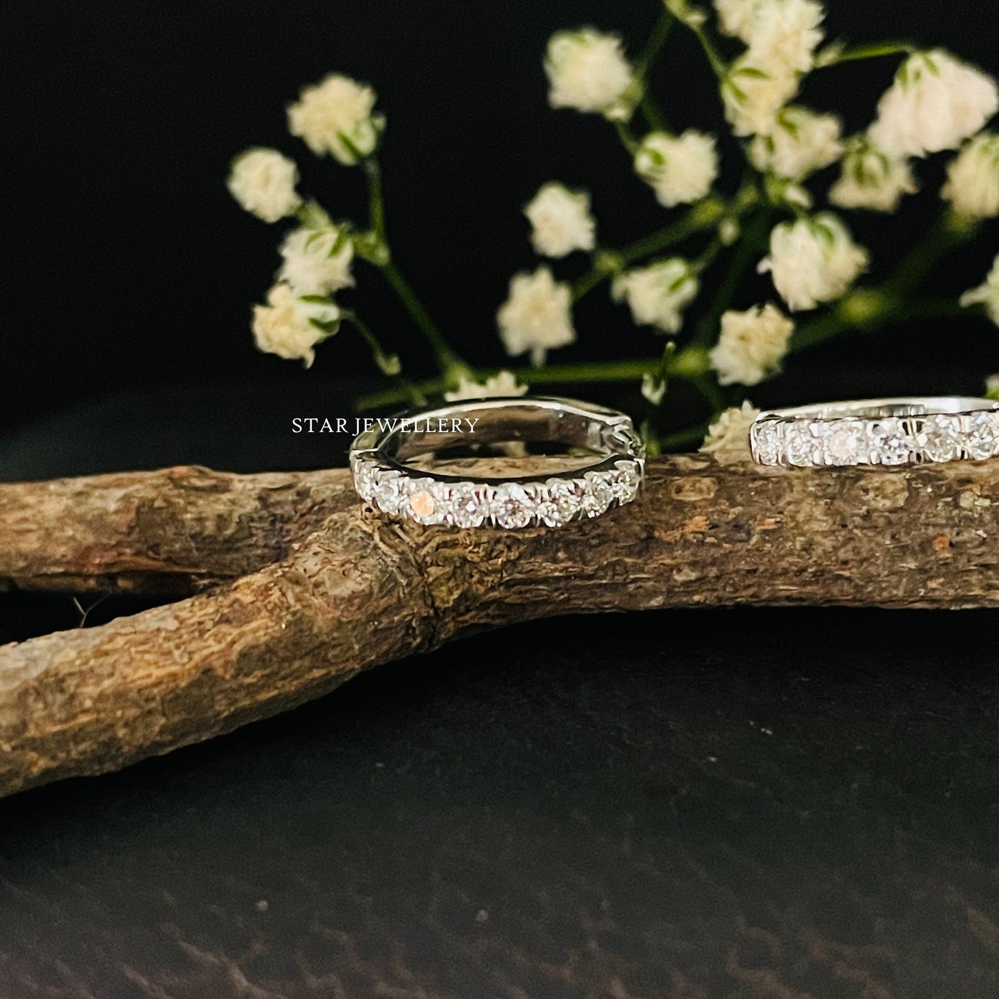 Diamond Huggie Hoop Earrings