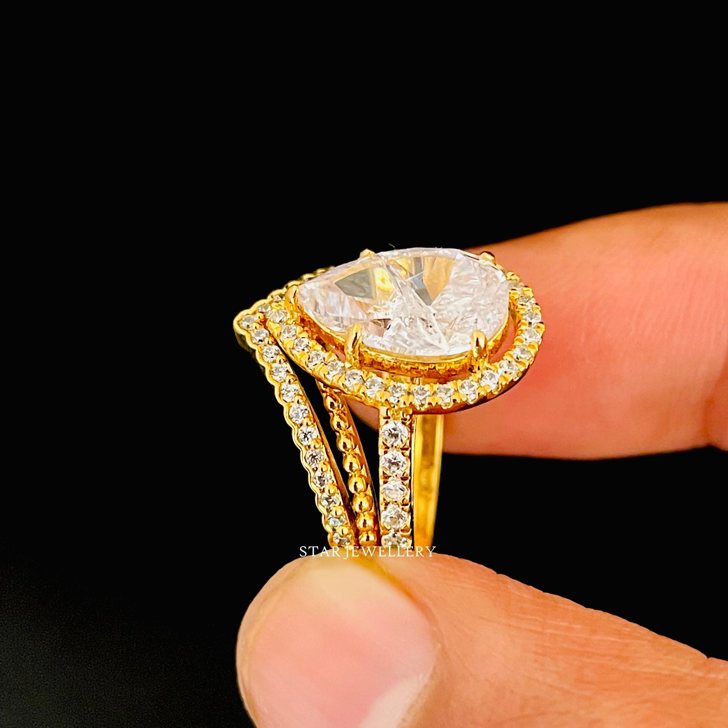 2.00 CT IGI Certified Pear Cut Lab Grown Diamond Ring