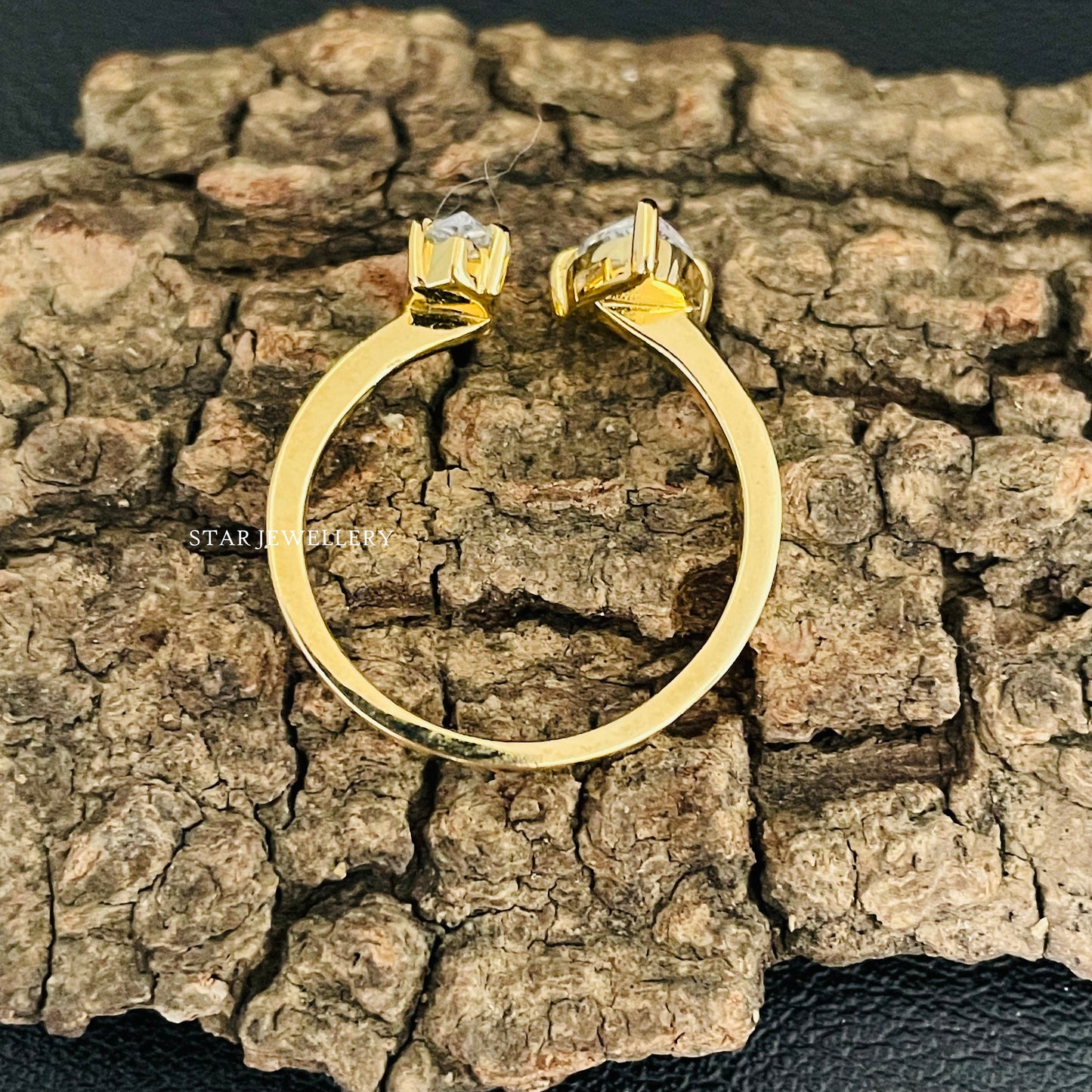 Toi Et Moi Pear Cut and Marquise Cut Lab Grown Diamond Engagement Ring