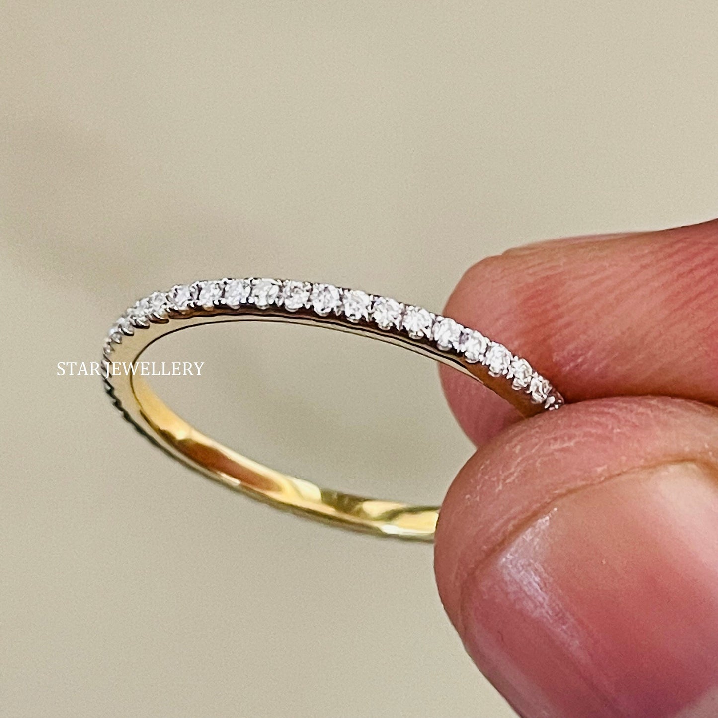 Micro Pave Set Diamond Eternity Band Ring