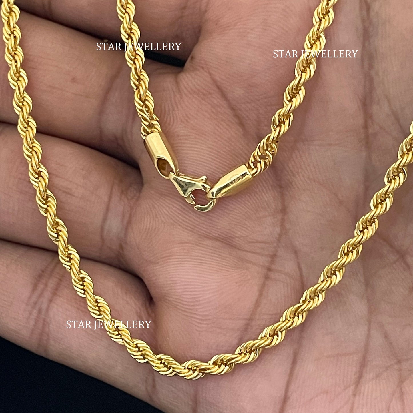 18K Gold Rope Chain for Pendants