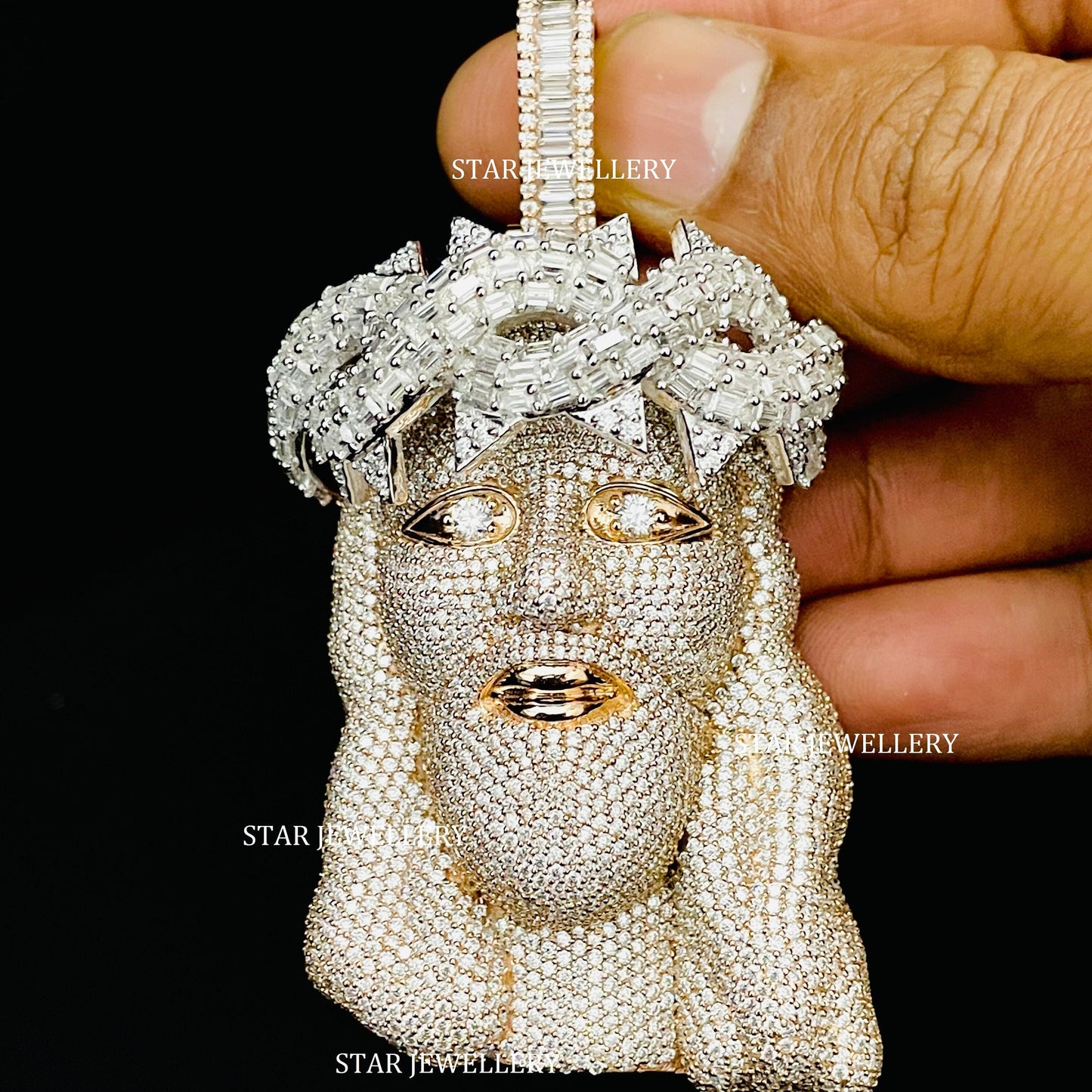 VVS Moissanite Diamond Jesus Pendantted Jesus Pendant