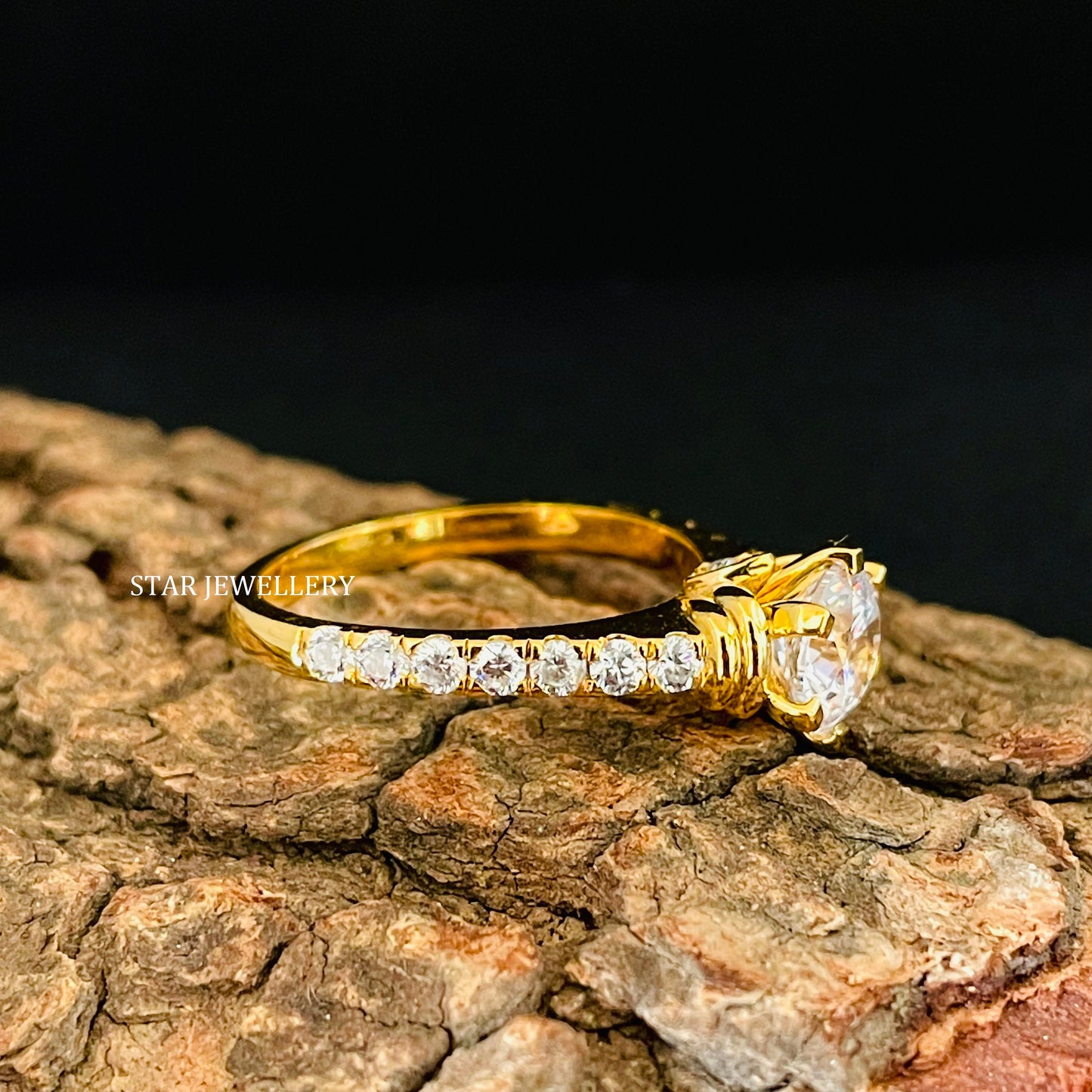 1 Ct CVD Diamond Solitaire Engagement Cathedral Shank Ring