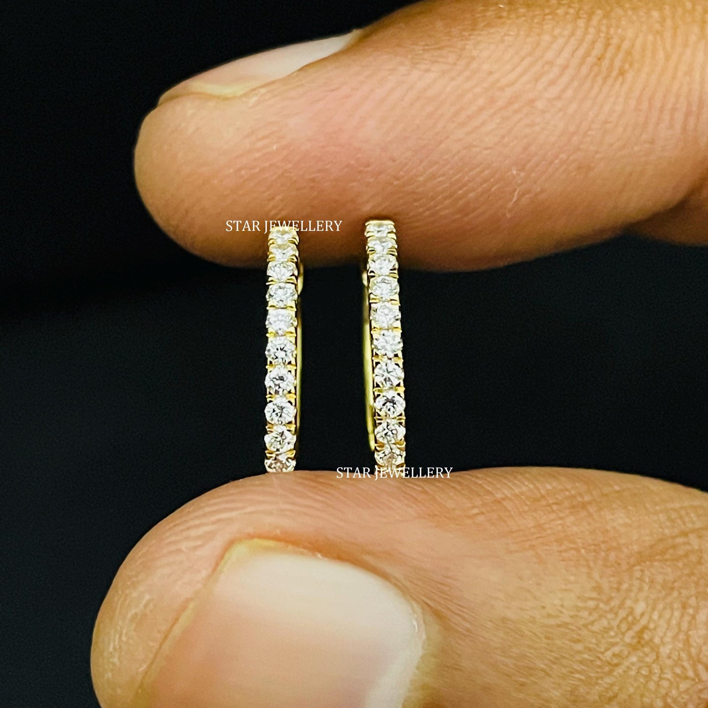 Diamond Hoop Earring, Huggie Hoop Earring