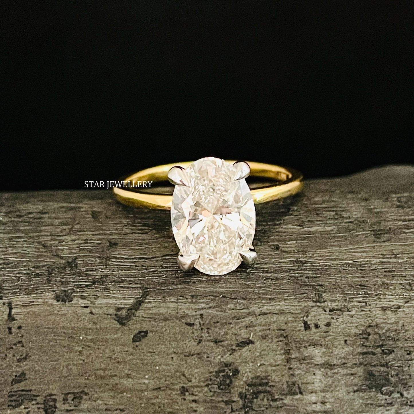 3.00 Ct IGI Certified Oval Cut Lab Grown Diamond Hidden Halo Ring