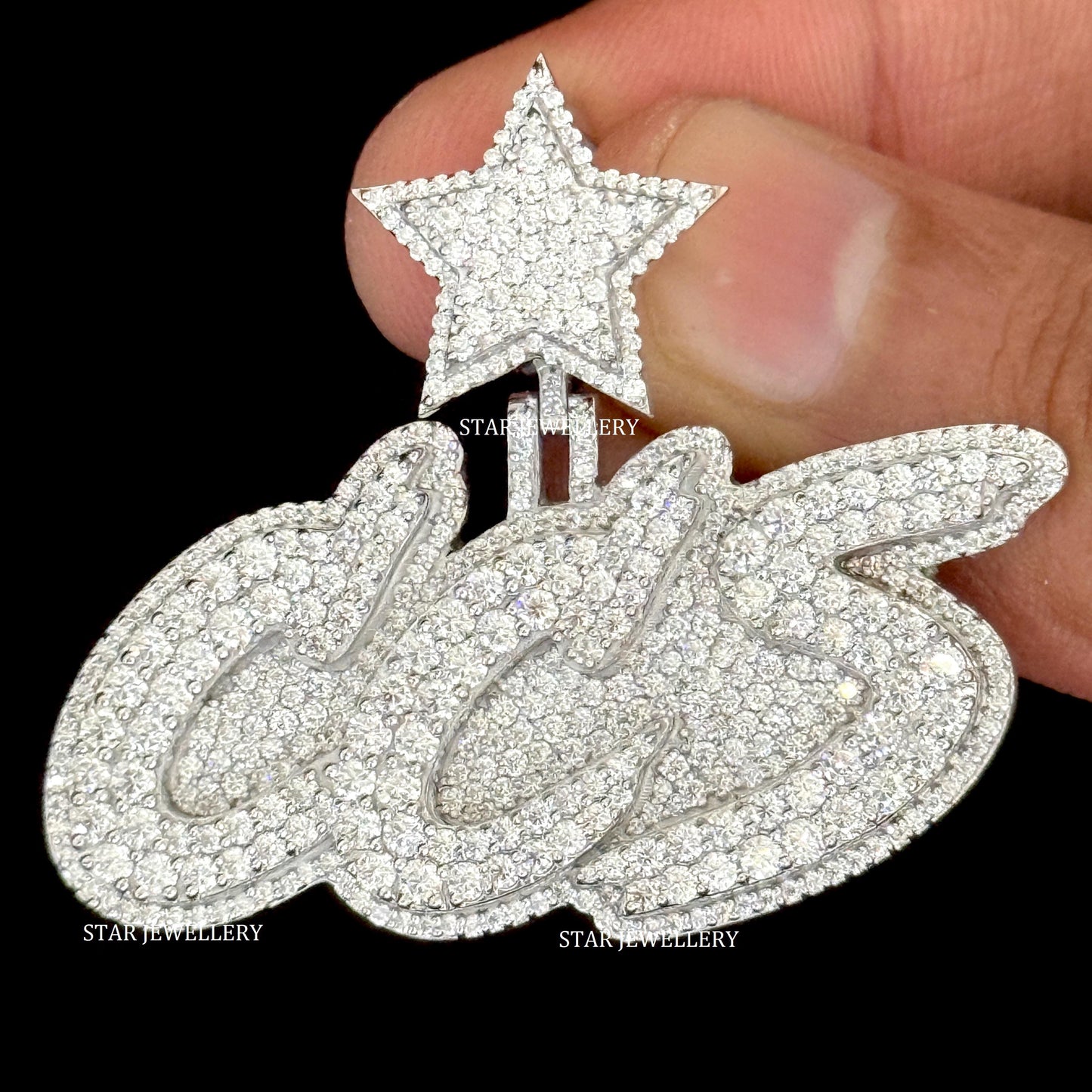 Custom Letter VVS D Color Moissanite Icedout Pendant