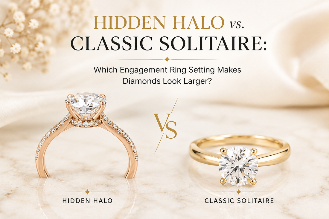 Hidden Halo vs. Classic Solitaire: Which Engagement Ring Setting Makes Diamonds Look Larger?