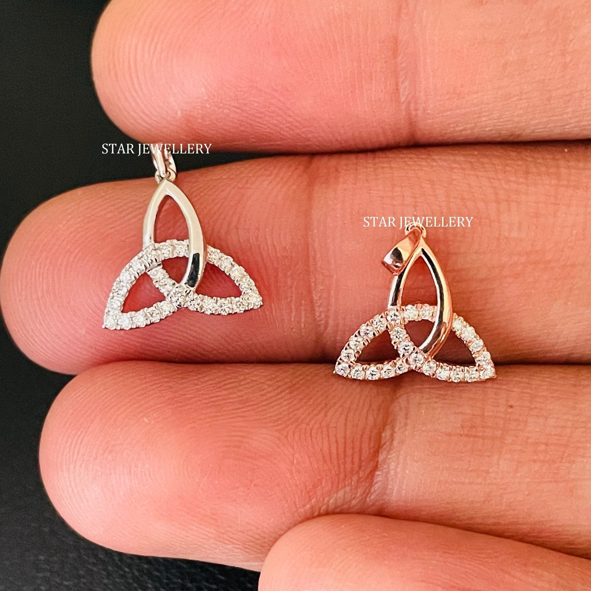 0.14 Ct Diamond Celtic-Inspired Trinity Pendant - STAR JEWELRY