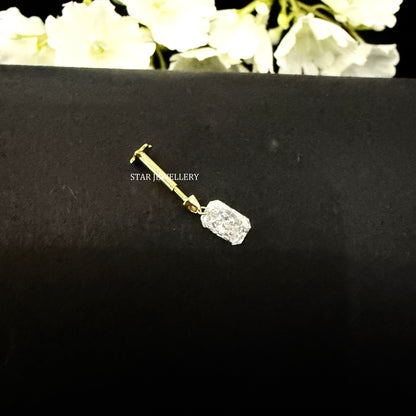 Floating Radiant Diamond Stud Earring