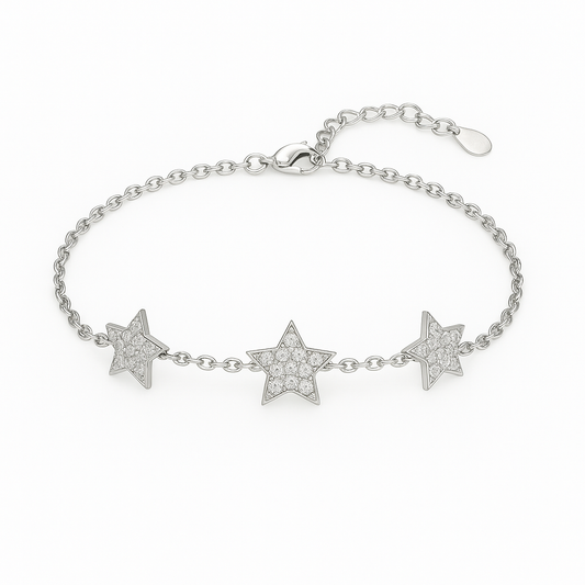 Natural Diamond Solid Gold STAR Bracelet