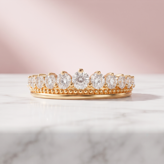 14K Solid Gold Lab Grown Diamond Matching Band for Solitaire Engagement Ring