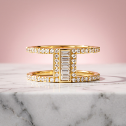 Baguette Diamond Dual Band Ring