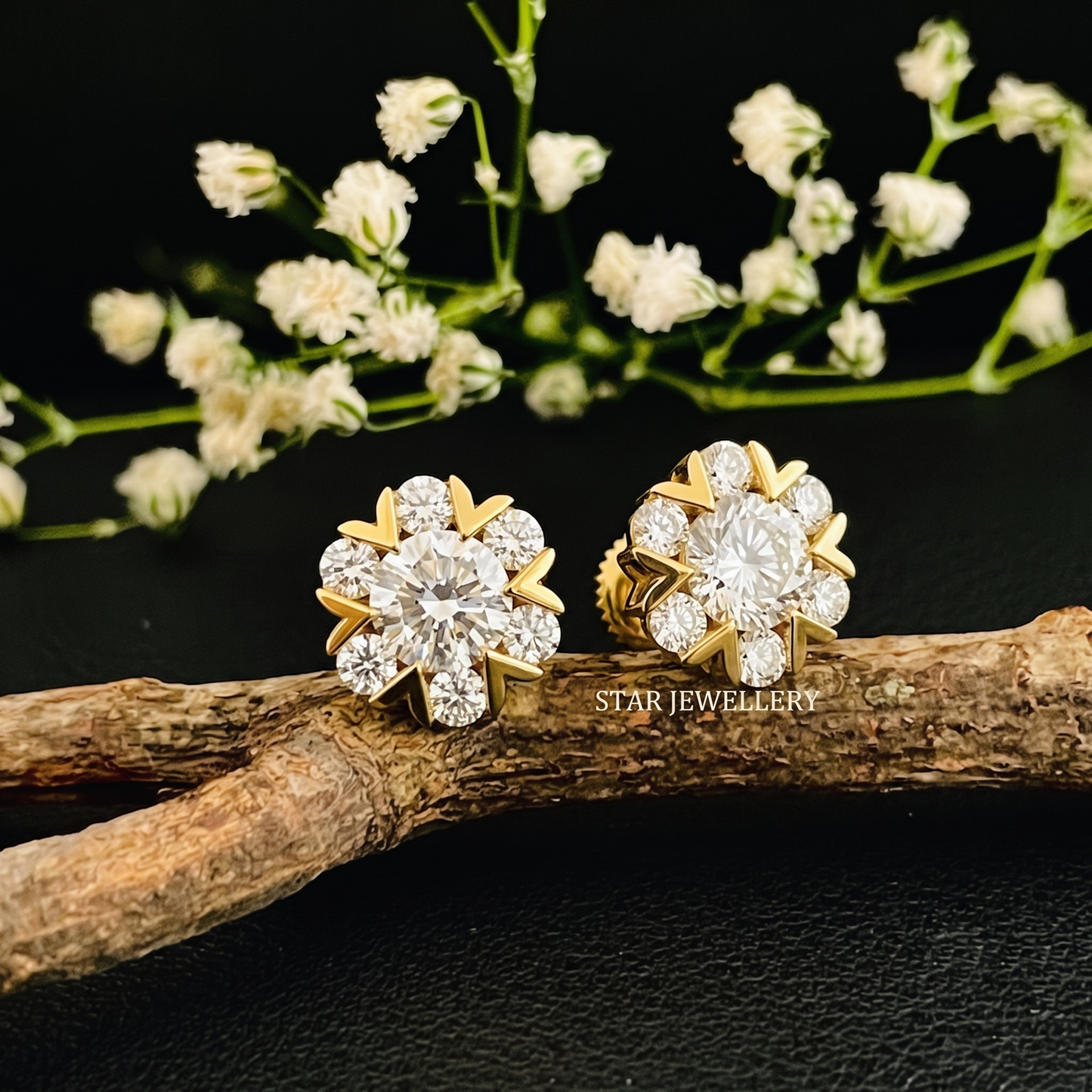 1.5 TCW Lab Diamond Solid Gold Stud Earrings