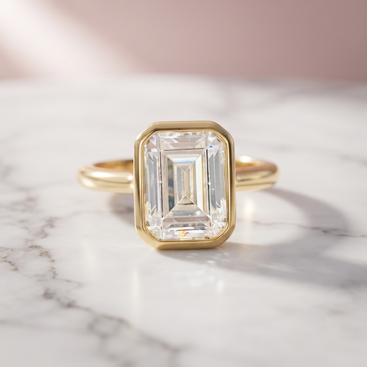 2.00 Ct Emerald Moissanite Proposal Ring