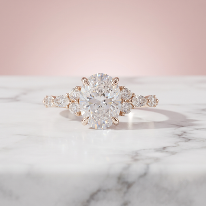 2.00 Ct Colorless Oval Cut Moissanite Wedding Proposal Ring